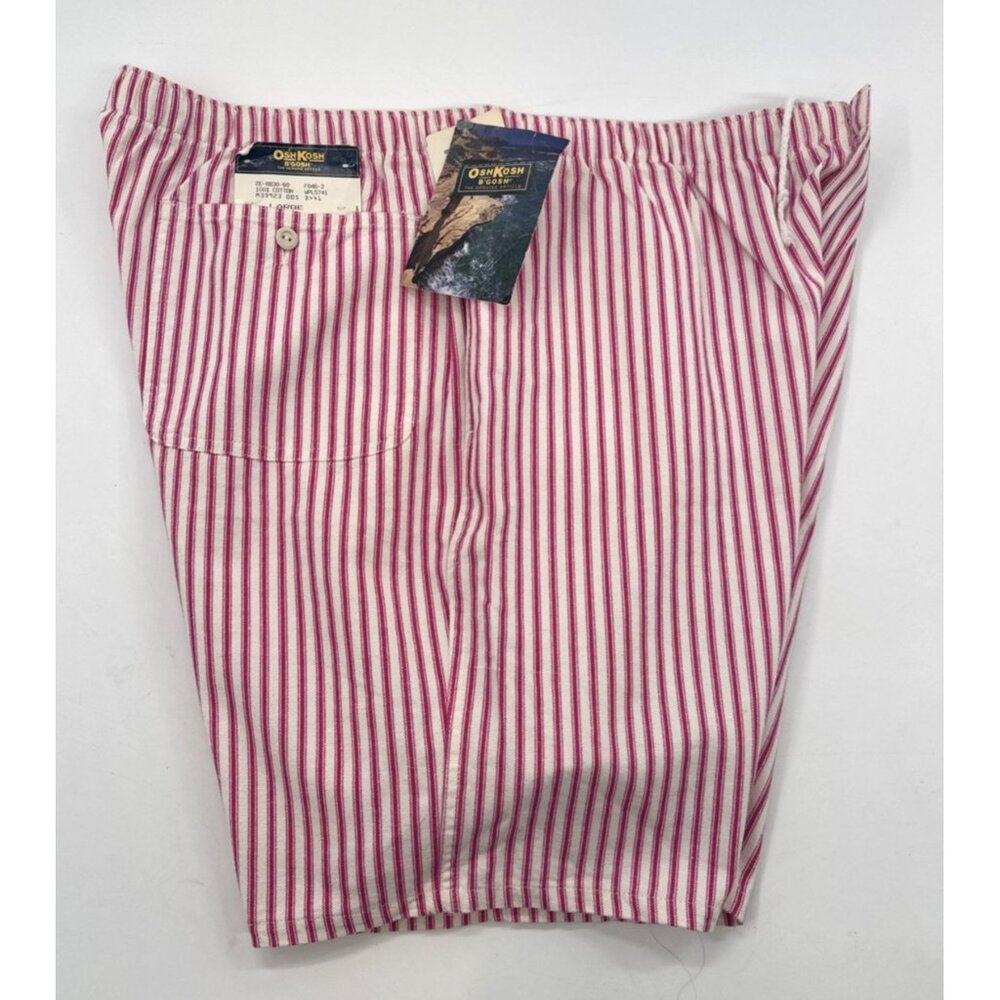 Vintage OshKosh Shorts Mens Large Red Striped Cotton Railroad Conductor NWT - Picture 7 of 16